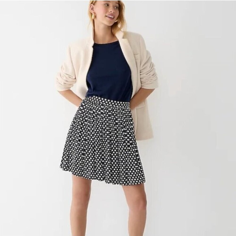 J.Crew Featherweight Satin Mini‎ Skirt in Dot - Size 6